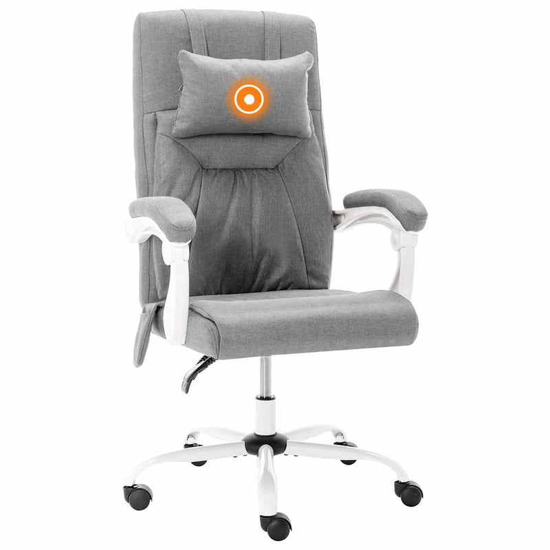 Scaun de birou cu masaj, gri, material textil