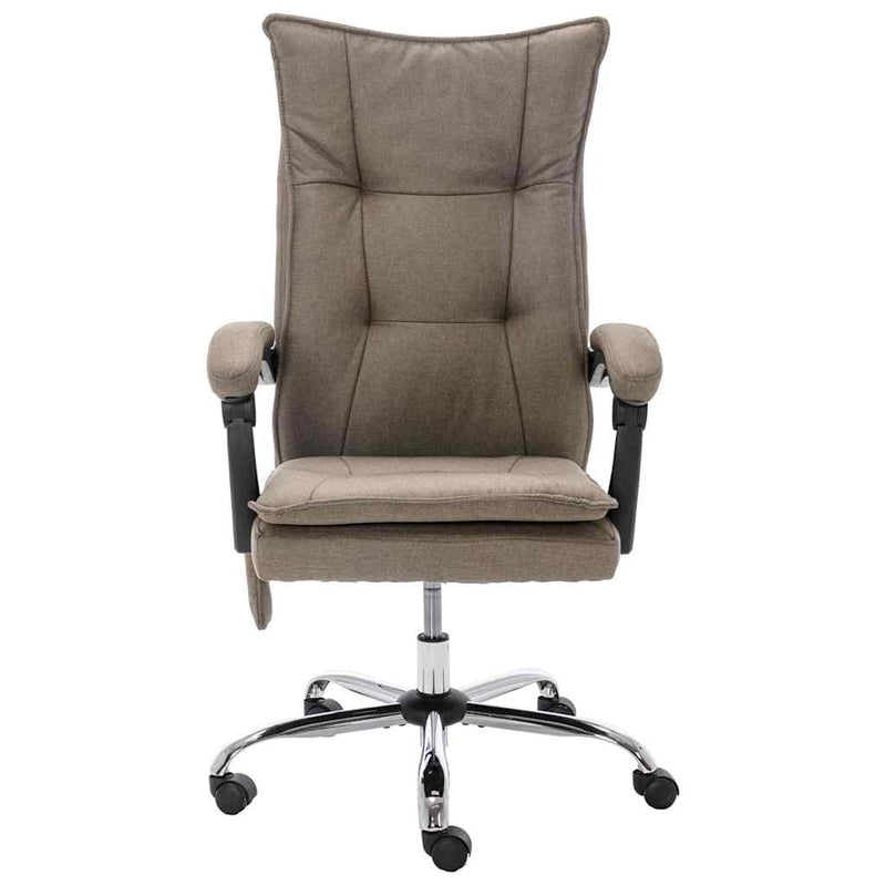 Scaun de birou cu masaj, gri taupe, material textil