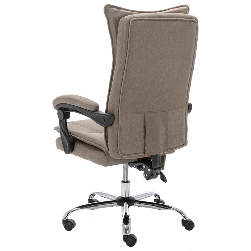 Scaun de birou cu masaj, gri taupe, material textil