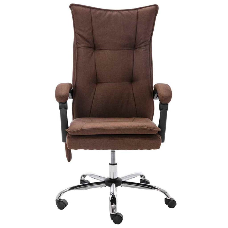 Scaun de birou cu masaj, maro, material textil