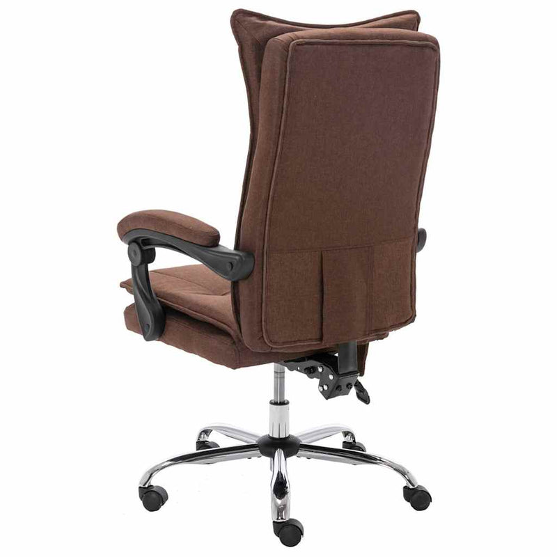 Scaun de birou cu masaj, maro, material textil