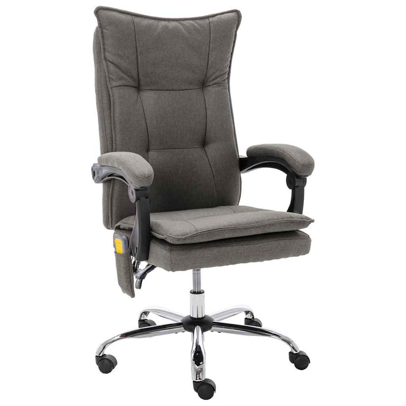 Scaun de birou cu masaj, gri, material textil