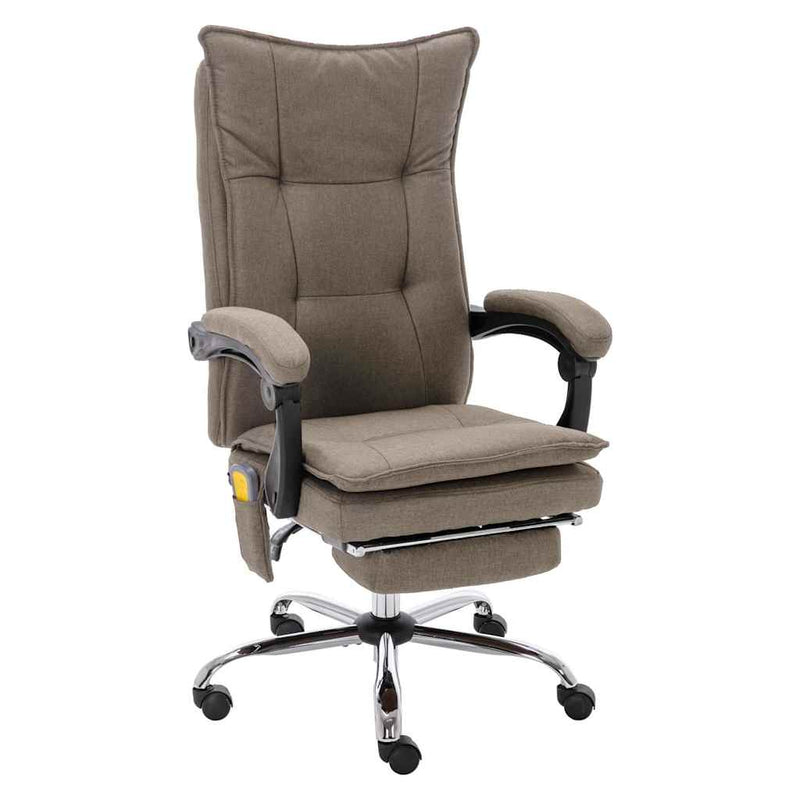 Scaun de birou cu masaj, gri taupe, material textil