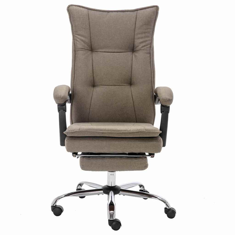 Scaun de birou cu masaj, gri taupe, material textil