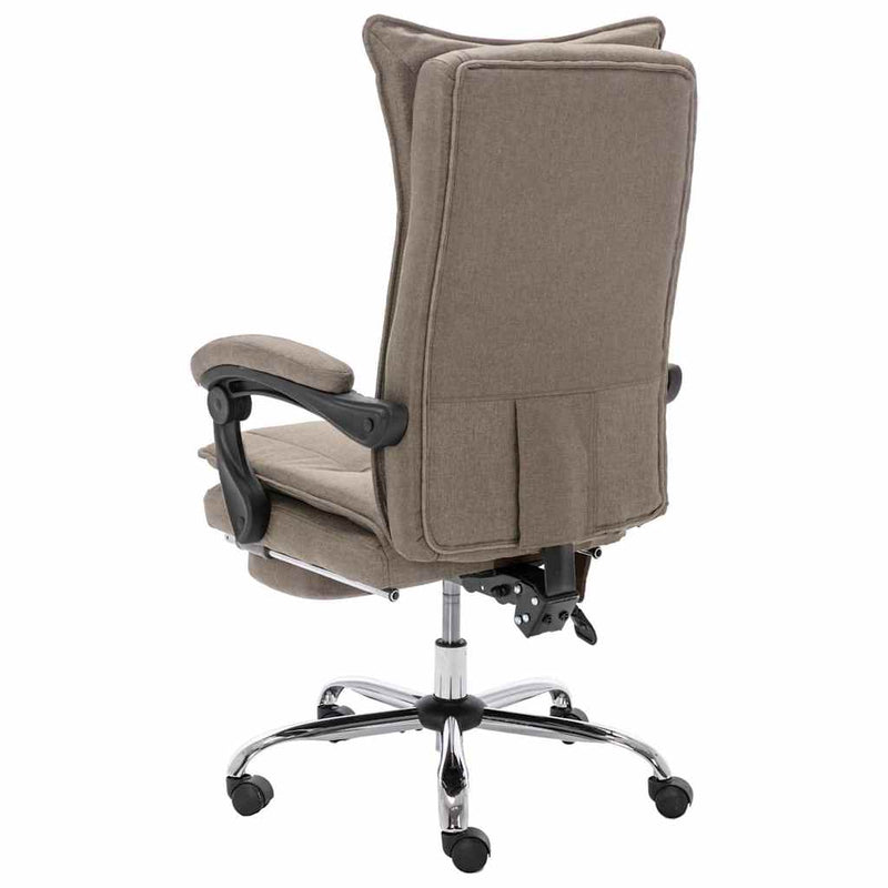 Scaun de birou cu masaj, gri taupe, material textil