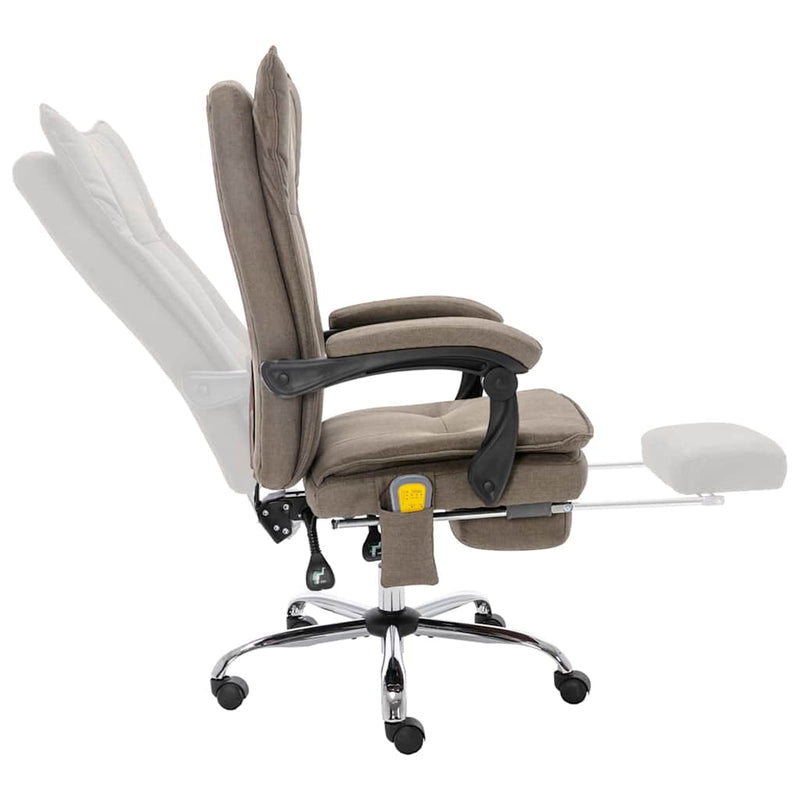 Scaun de birou cu masaj, gri taupe, material textil