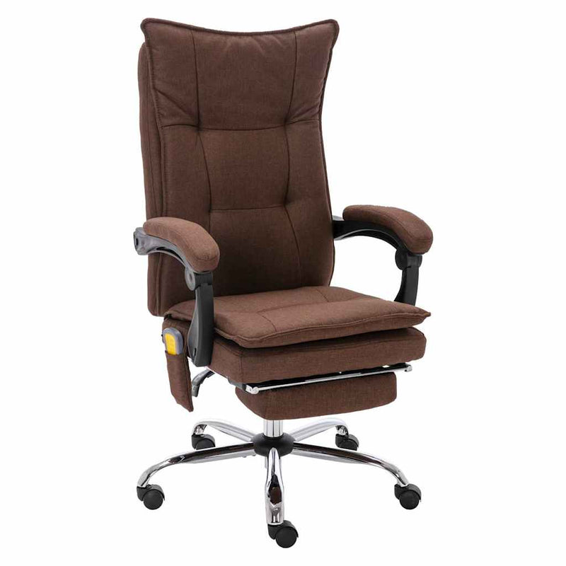 Scaun de birou cu masaj, maro, material textil