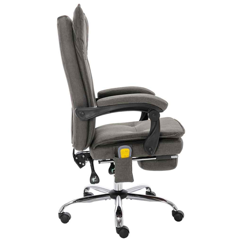 Scaun de birou cu masaj, gri, material textil