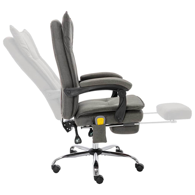 Scaun de birou cu masaj, gri, material textil