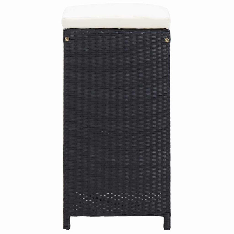 Set mobilier de bar de exterior, negru, poliratan