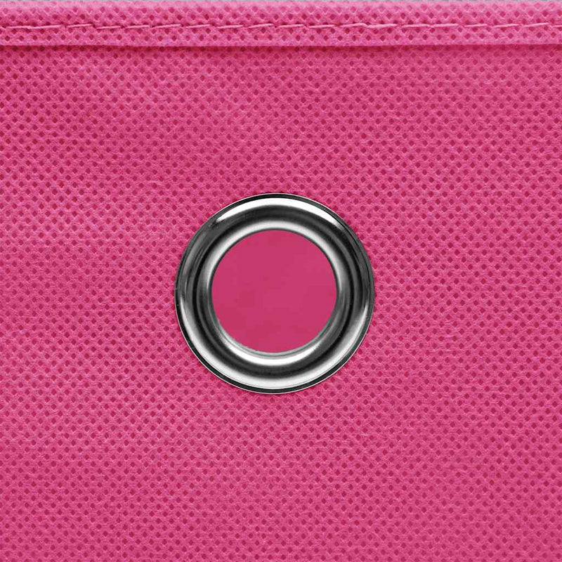 Cutii depozitare, 10 buc., roz, 32x32x32 cm, textil