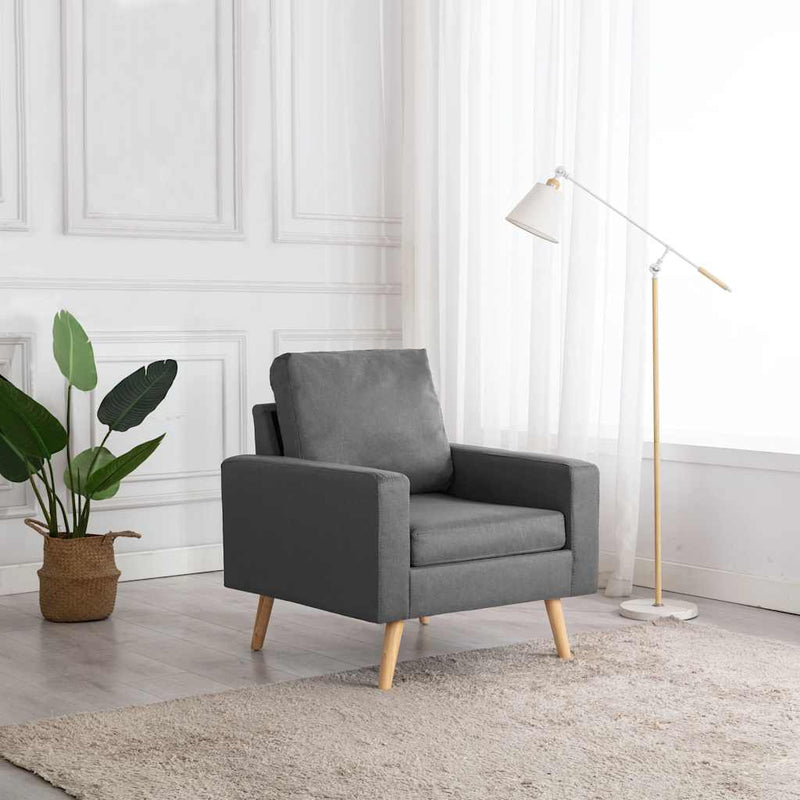 Fotoliu, gri deschis, material textil