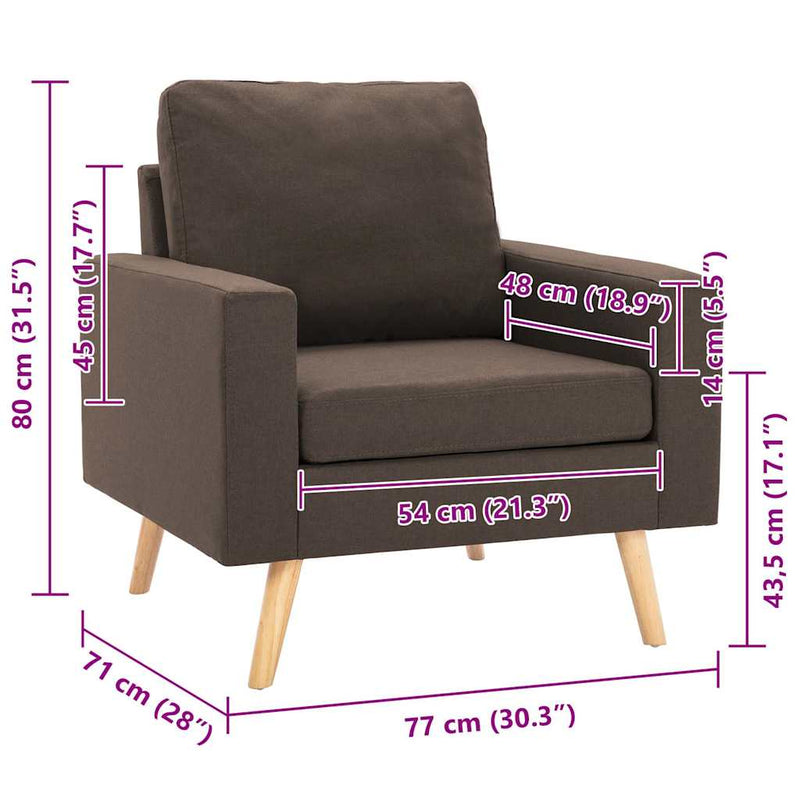 Fotoliu, maro, material textil