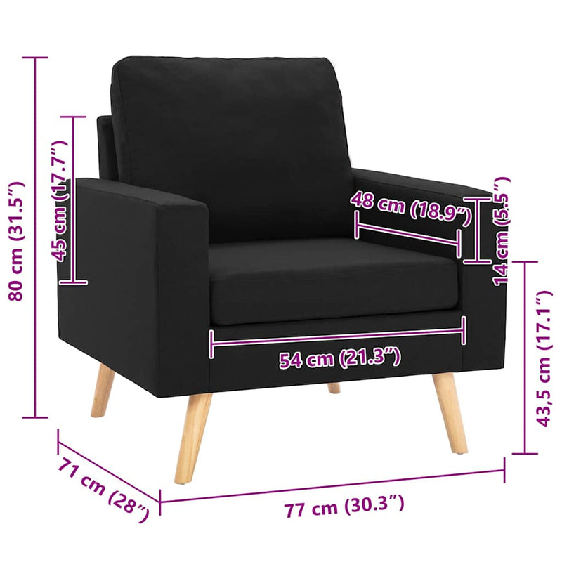 Fotoliu, negru, material textil