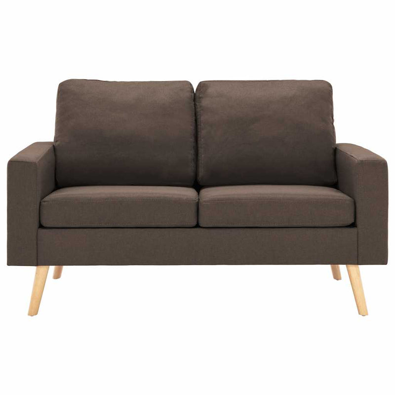 Canapea cu 2 locuri, maro, material textil
