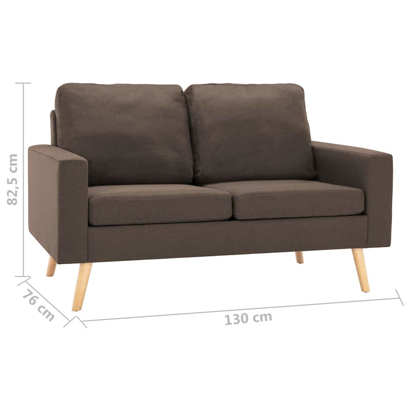Canapea cu 2 locuri, maro, material textil