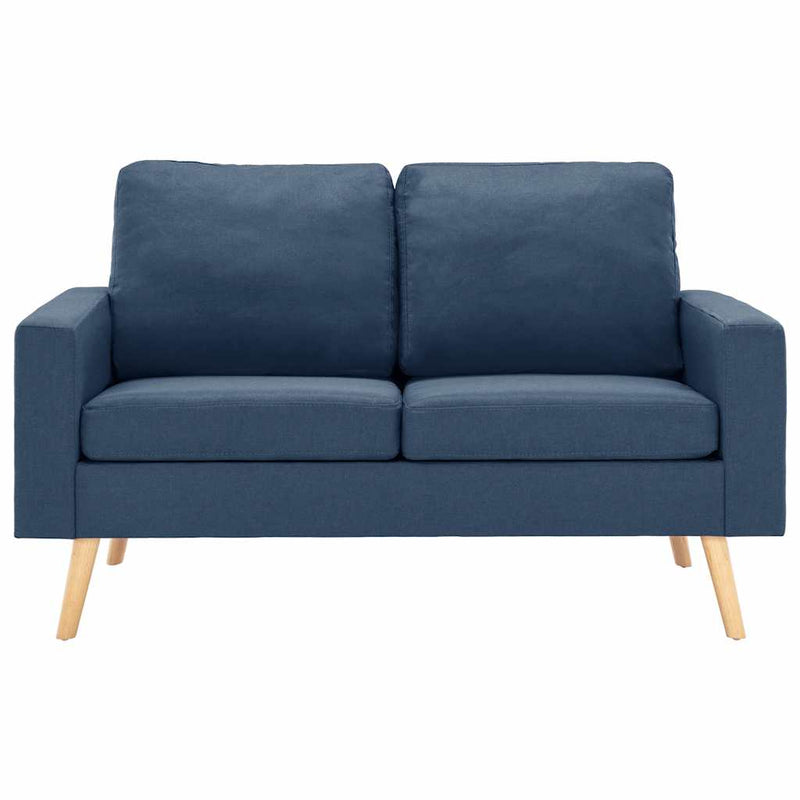 Canapea cu 2 locuri, albastru, material textil