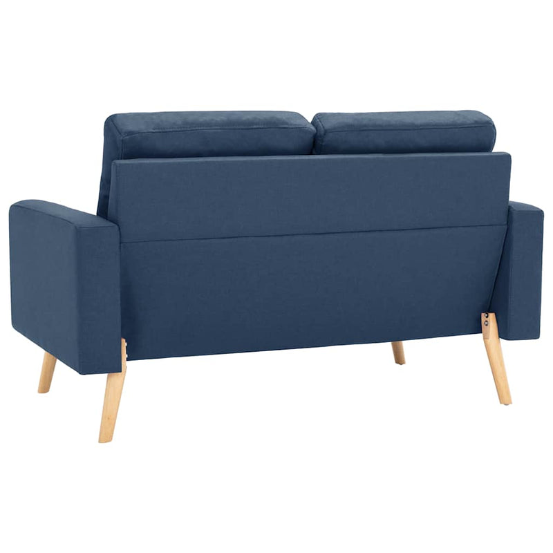 Canapea cu 2 locuri, albastru, material textil