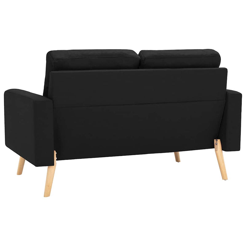 Canapea cu 2 locuri, negru, material textil