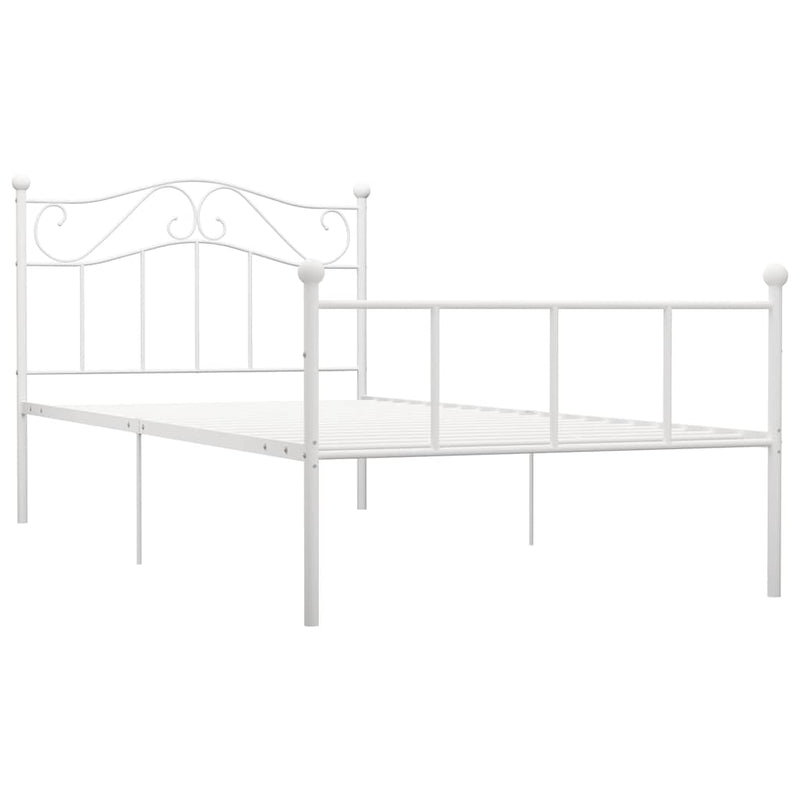 Cadru de pat, alb, 90 x 200 cm, metal