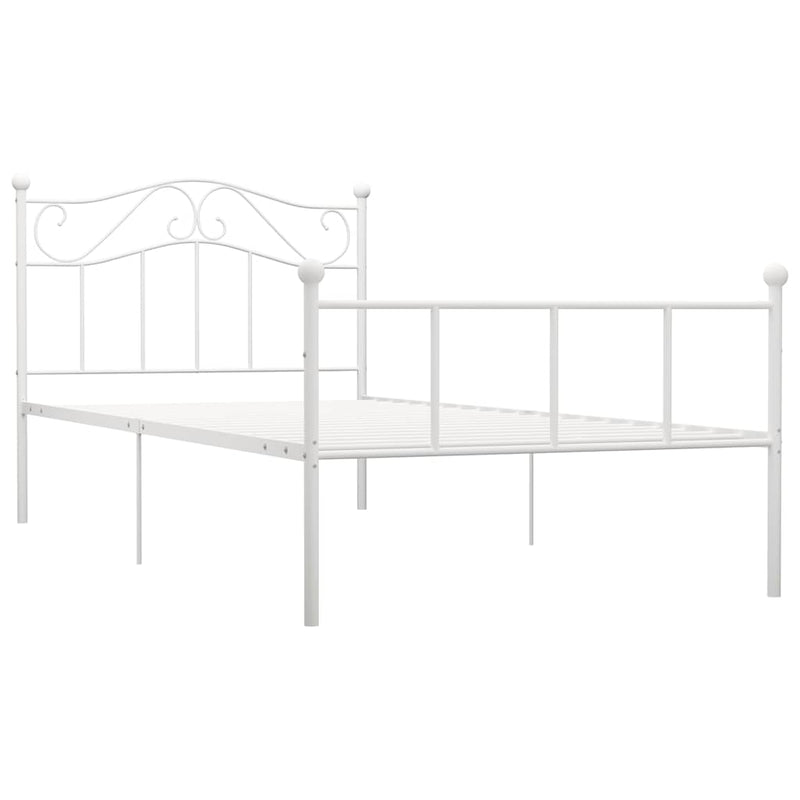 Cadru de pat, alb, 100 x 200 cm, metal