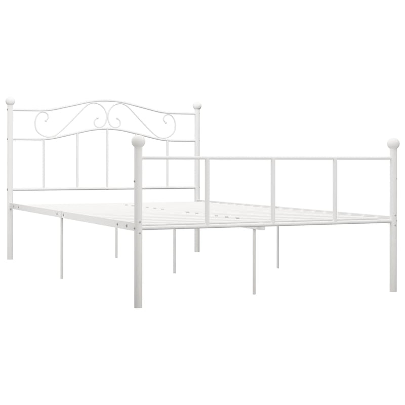 Cadru de pat, alb, 160 x 200 cm, metal