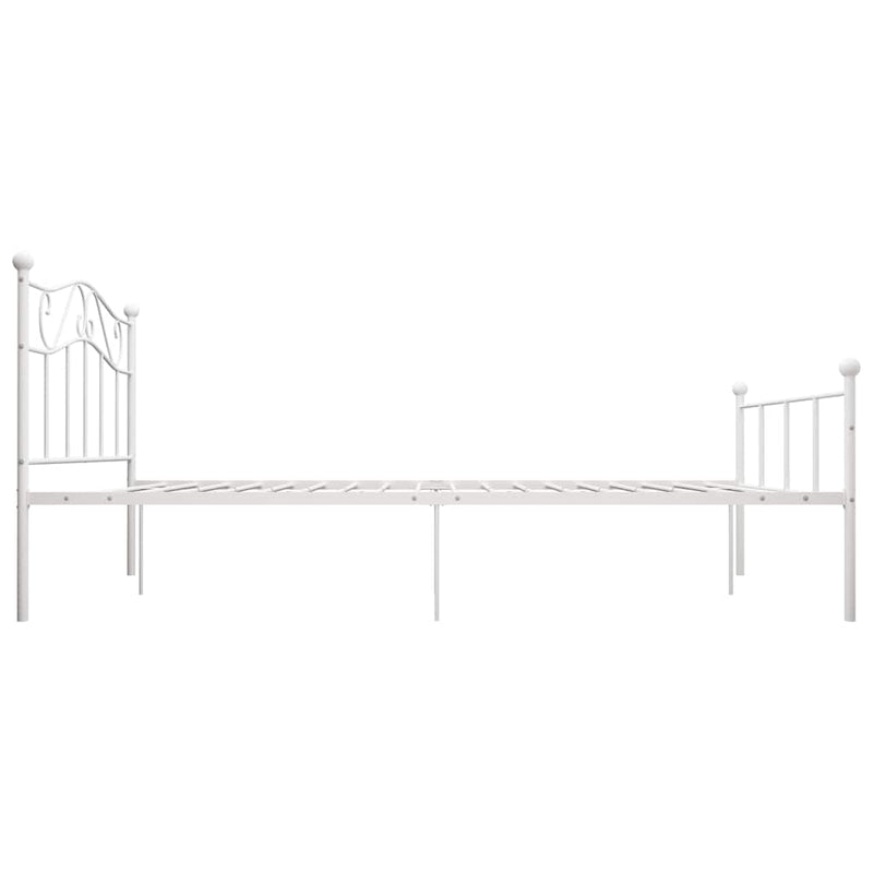 Cadru de pat, alb, 160 x 200 cm, metal