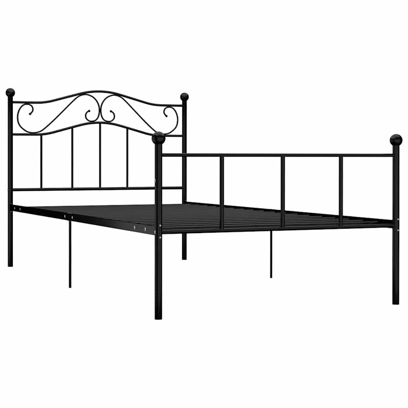 Cadru de pat, negru, 100 x 200 cm, metal