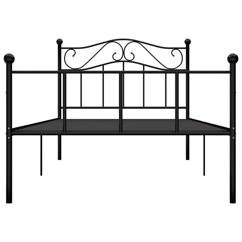 Cadru de pat, negru, 100 x 200 cm, metal