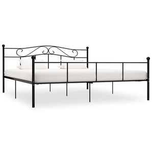 Cadru de pat, negru, 200 x 200 cm, metal