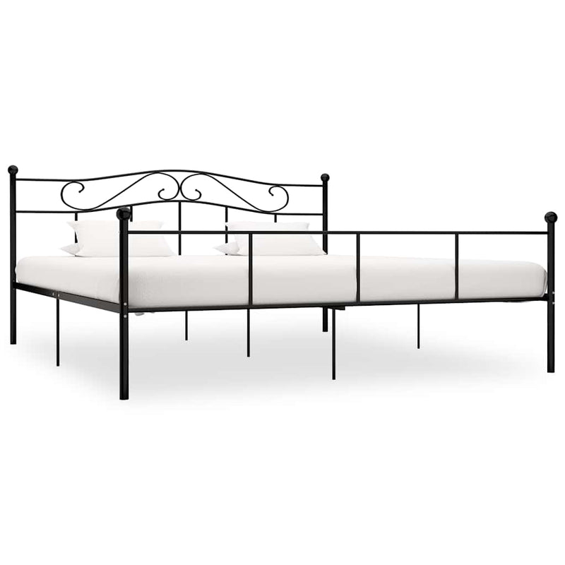Cadru de pat, negru, 200 x 200 cm, metal