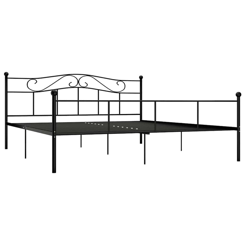 Cadru de pat, negru, 200 x 200 cm, metal