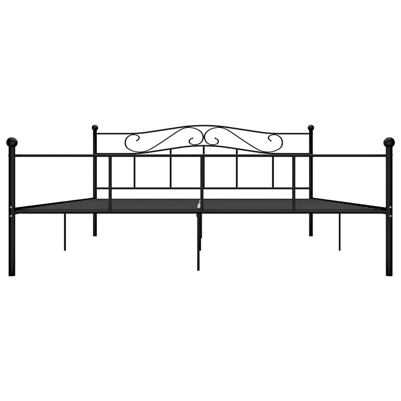 Cadru de pat, negru, 200 x 200 cm, metal