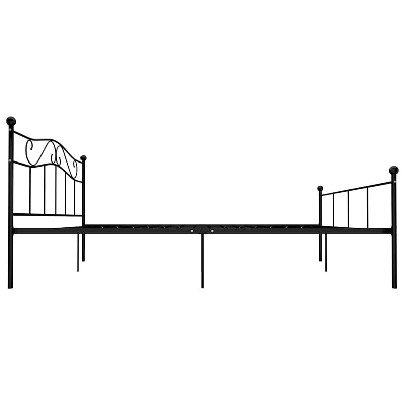 Cadru de pat, negru, 200 x 200 cm, metal