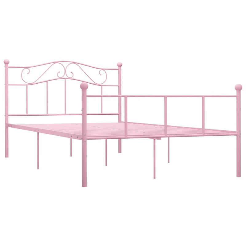 Cadru de pat, roz, 140 x 200 cm, metal