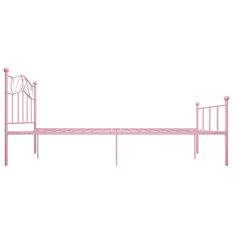 Cadru de pat, roz, 140 x 200 cm, metal