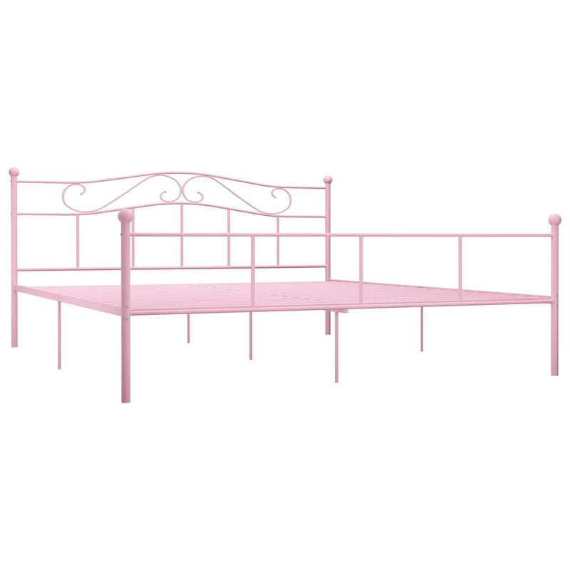 Cadru de pat, roz, 200 x 200 cm, metal