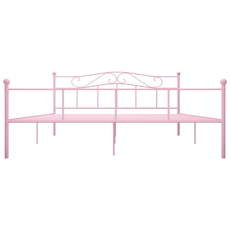 Cadru de pat, roz, 200 x 200 cm, metal