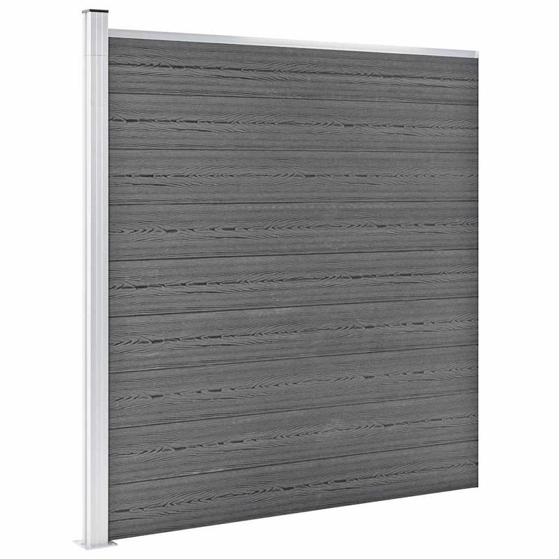 Gard de grădină, gri, 1045 x 186 cm, WPC