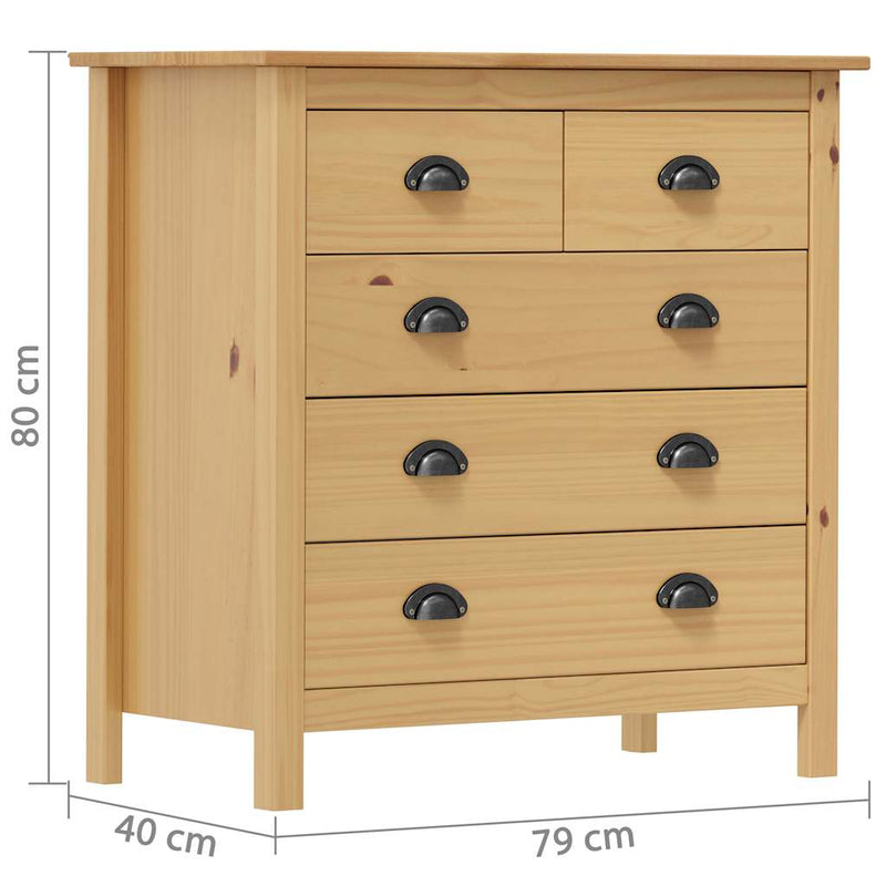 Servantă Hill, 79x40x80 cm, lemn masiv de pin