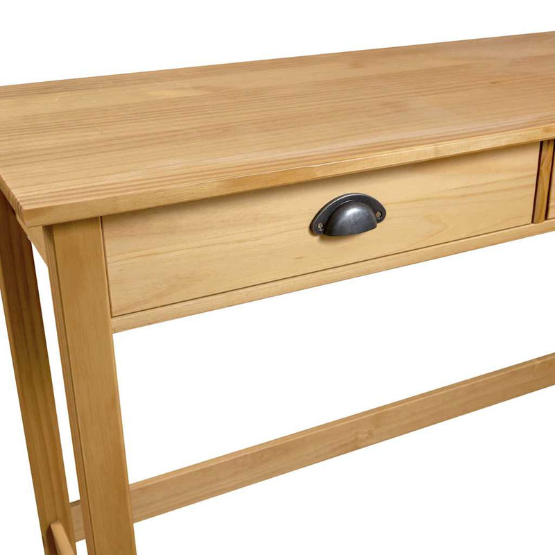 Masă consolă Hill cu 2 sertare, 110x45x74 cm, lemn masiv pin