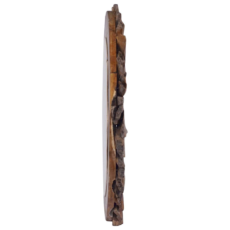 Oglindă de perete, 60 cm, tec, rotund