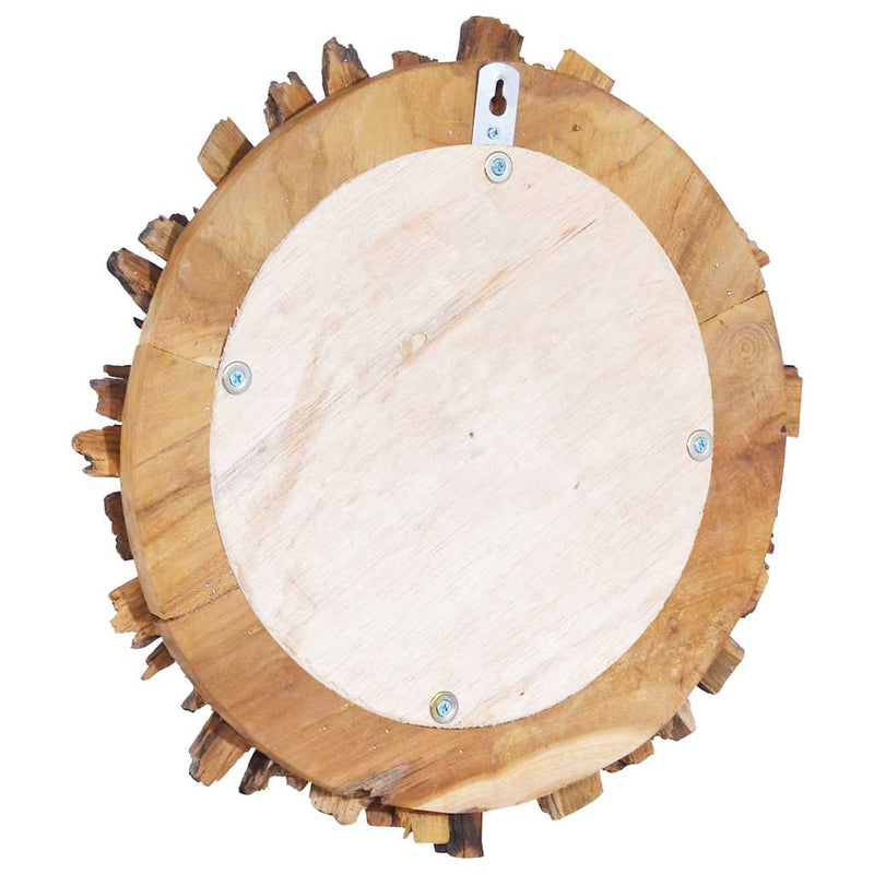 Oglindă de perete, 60 cm, tec, rotund