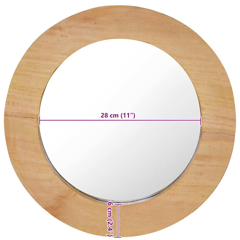 Oglindă de perete, 40 cm, tec, rotund