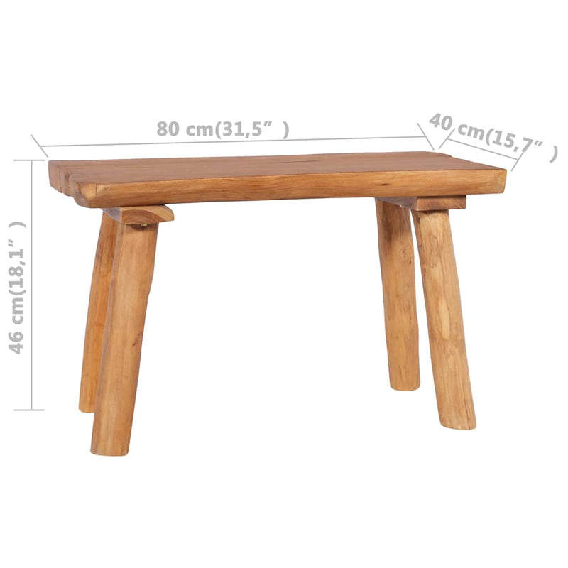 Bancă de grădină, 80 cm, lemn masiv de tec