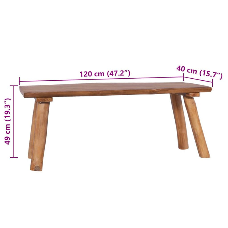 Bancă de grădină, 120 cm, lemn masiv de tec