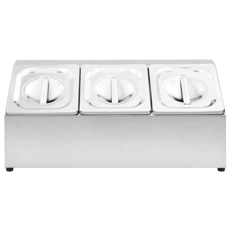 Recipient Gastronorm cu 3 secțiuni GN 1/6 oțel inoxidabil