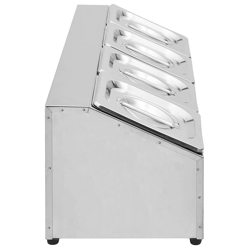 Recipient Gastronorm cu 4 secțiuni GN 1/6 oțel inoxidabil