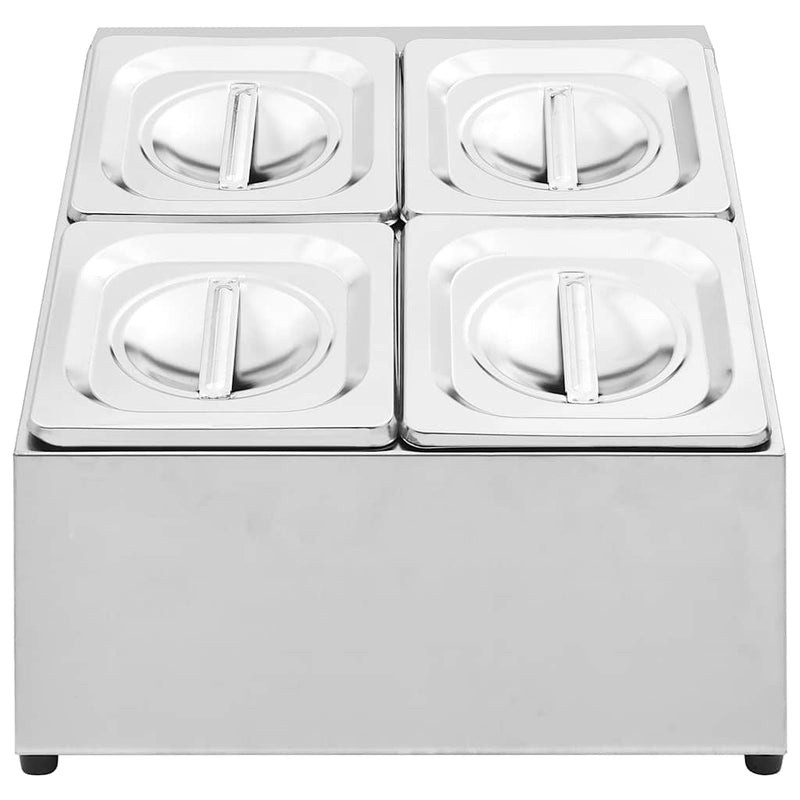 Recipient Gastronorm cu 4 secțiuni GN 1/6 oțel inoxidabil