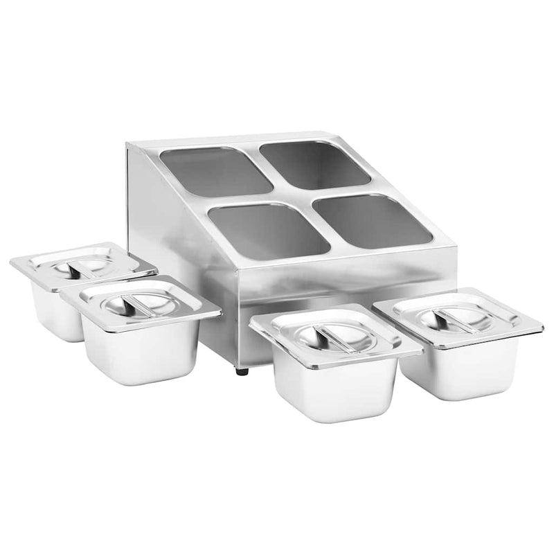 Recipient Gastronorm cu 4 secțiuni GN 1/6 oțel inoxidabil